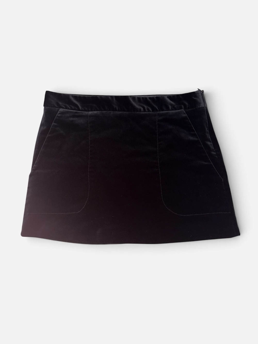 Theory Vintage Y2K Black Velvet Mid Rise Mini Skirt Size 4